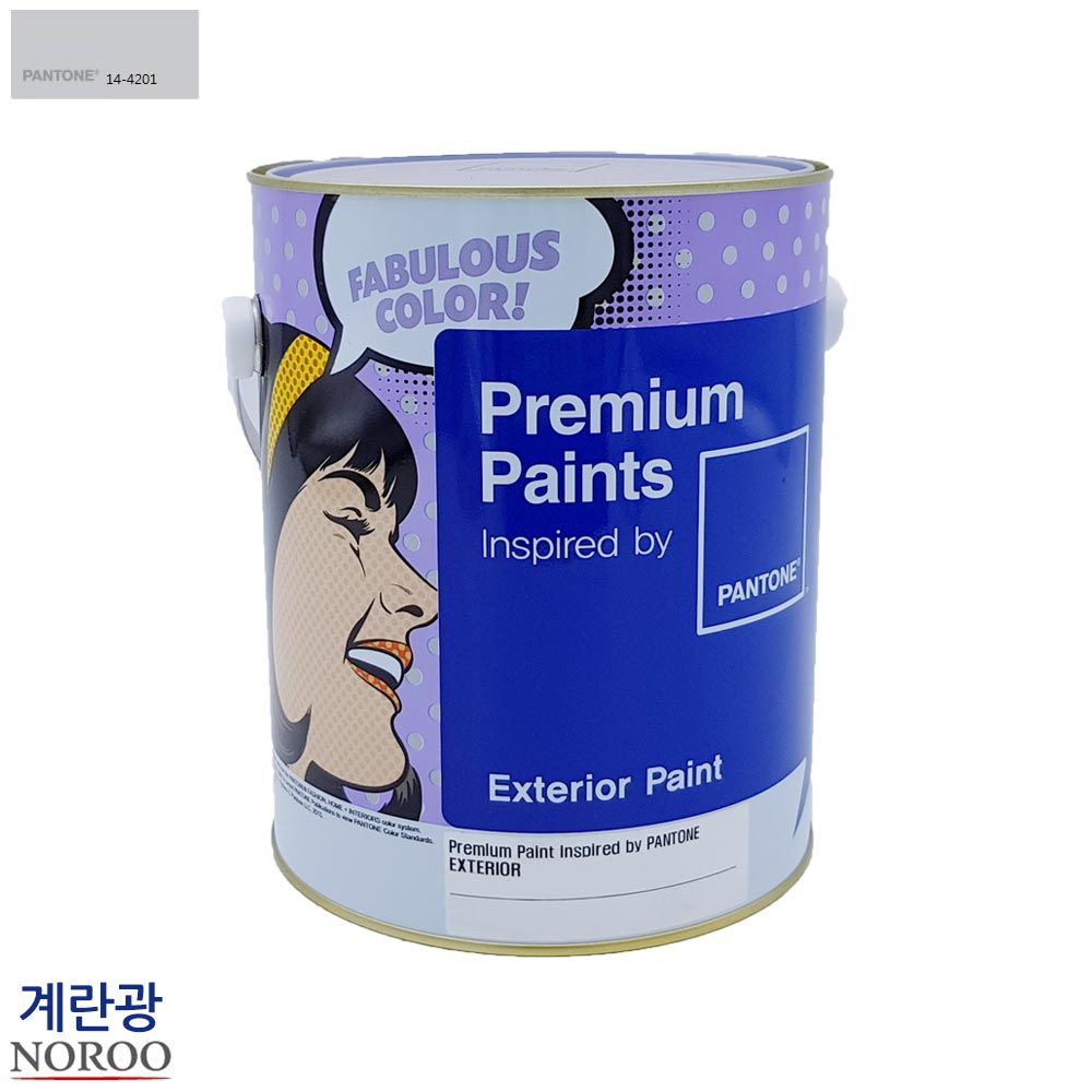 팬톤 외부용 계란광 수성페인트 4L 회색14-4201