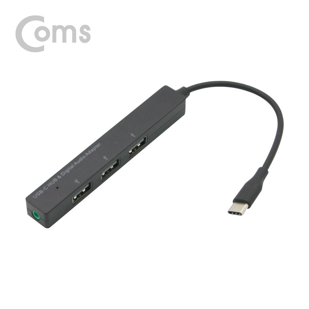 Coms USB 3.1(Type C) 3포트 허브 3.5mm 스테레오