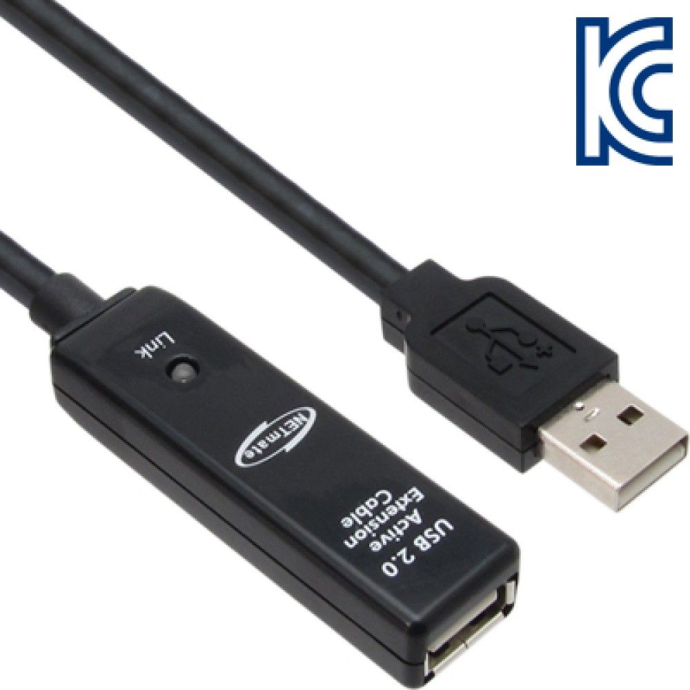 넷메이트 CBLJS203BJS10M USB2.0 리피터 10m LEDJS전