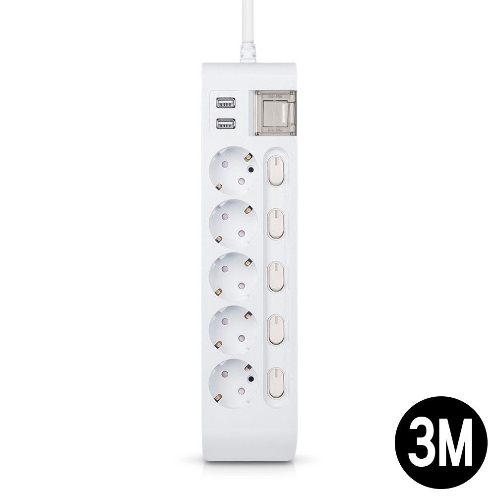 멀티탭 선이 굵어 안전한 USB 2구 5구 3M 16A