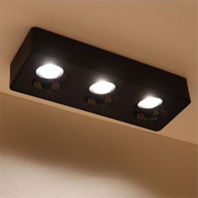 LED 에코 모즈 3구 COB 직부등 블랙 24W 플리커프리