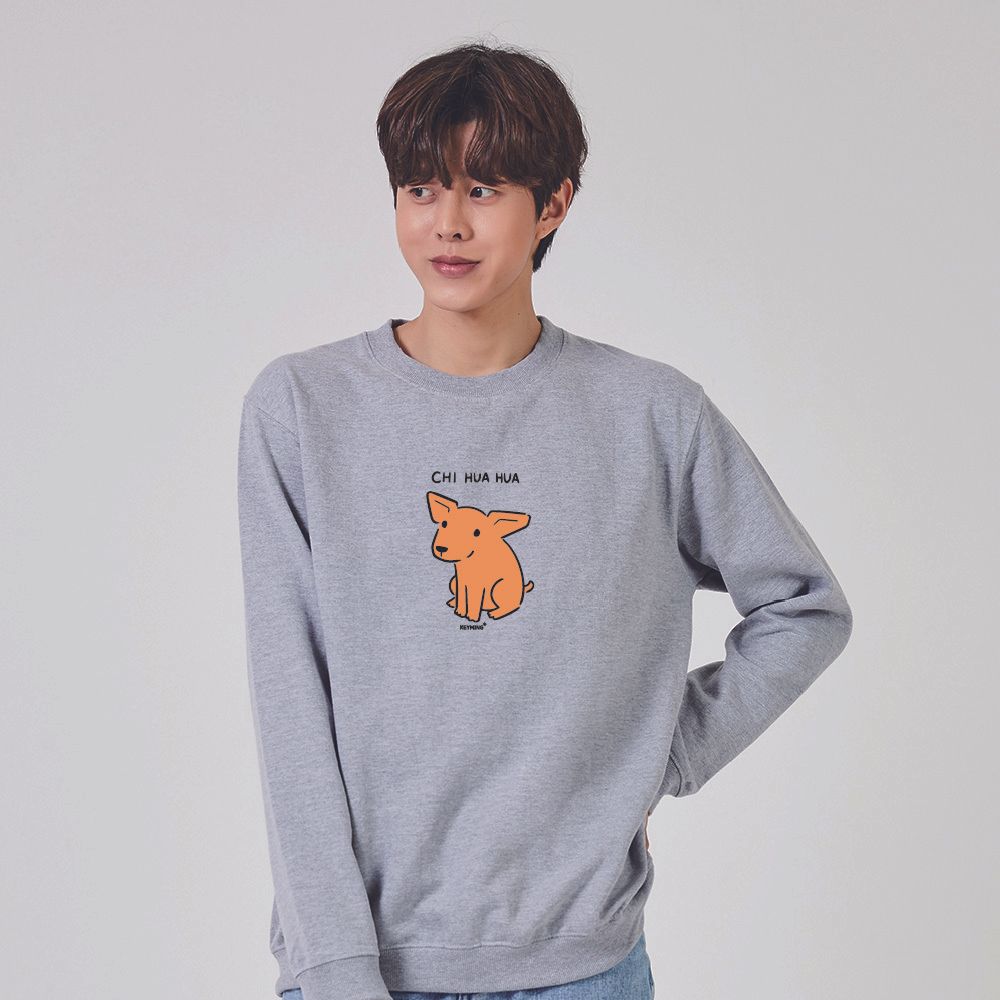 키밍 치와와 그래픽 맨투맨 후드티