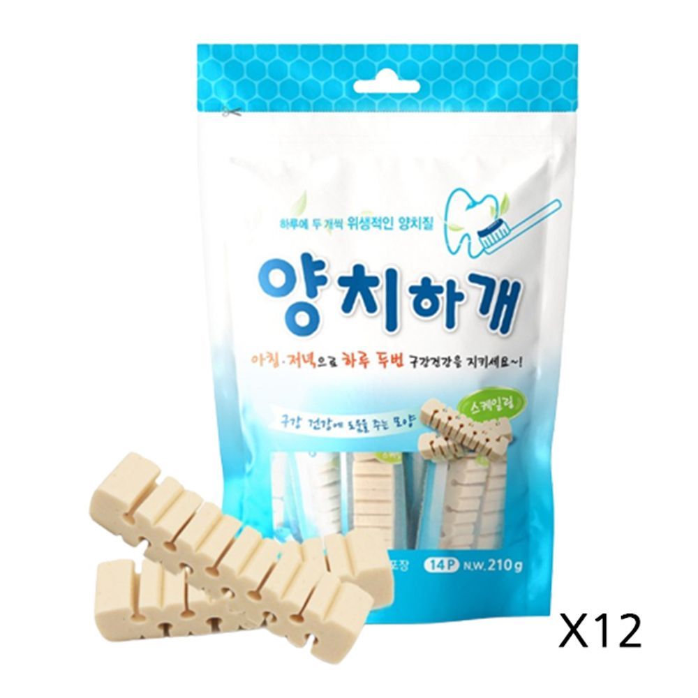강아지 스케일링 양치껌 일상 14P 12개 묶음 애견 치