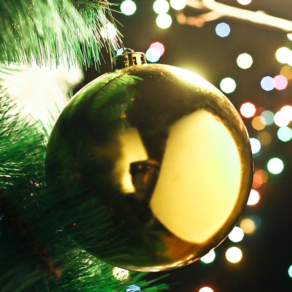 아이티알,NU 골드 유광볼 크리스마스 트리 장식 14cm