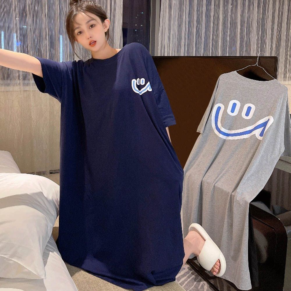 스마일 데일리 여름 여성 캐주얼 귀여운 반팔