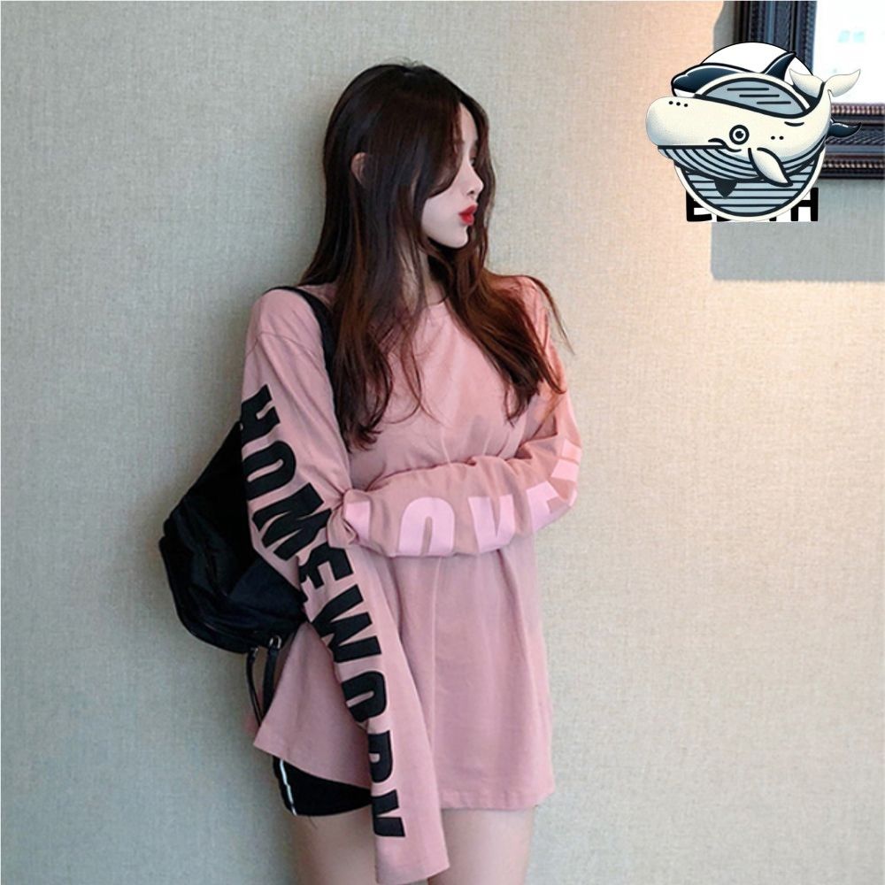 트렌디 레터링 긴팔 티셔츠 여리핏 스타일리시