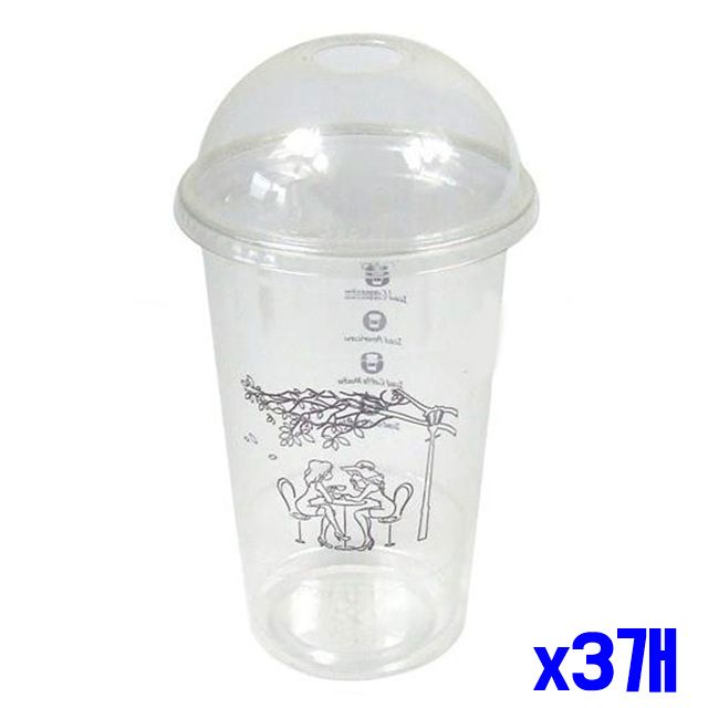 대 일러스트 5P x3개 테이크아웃 플라스틱컵 카페용품