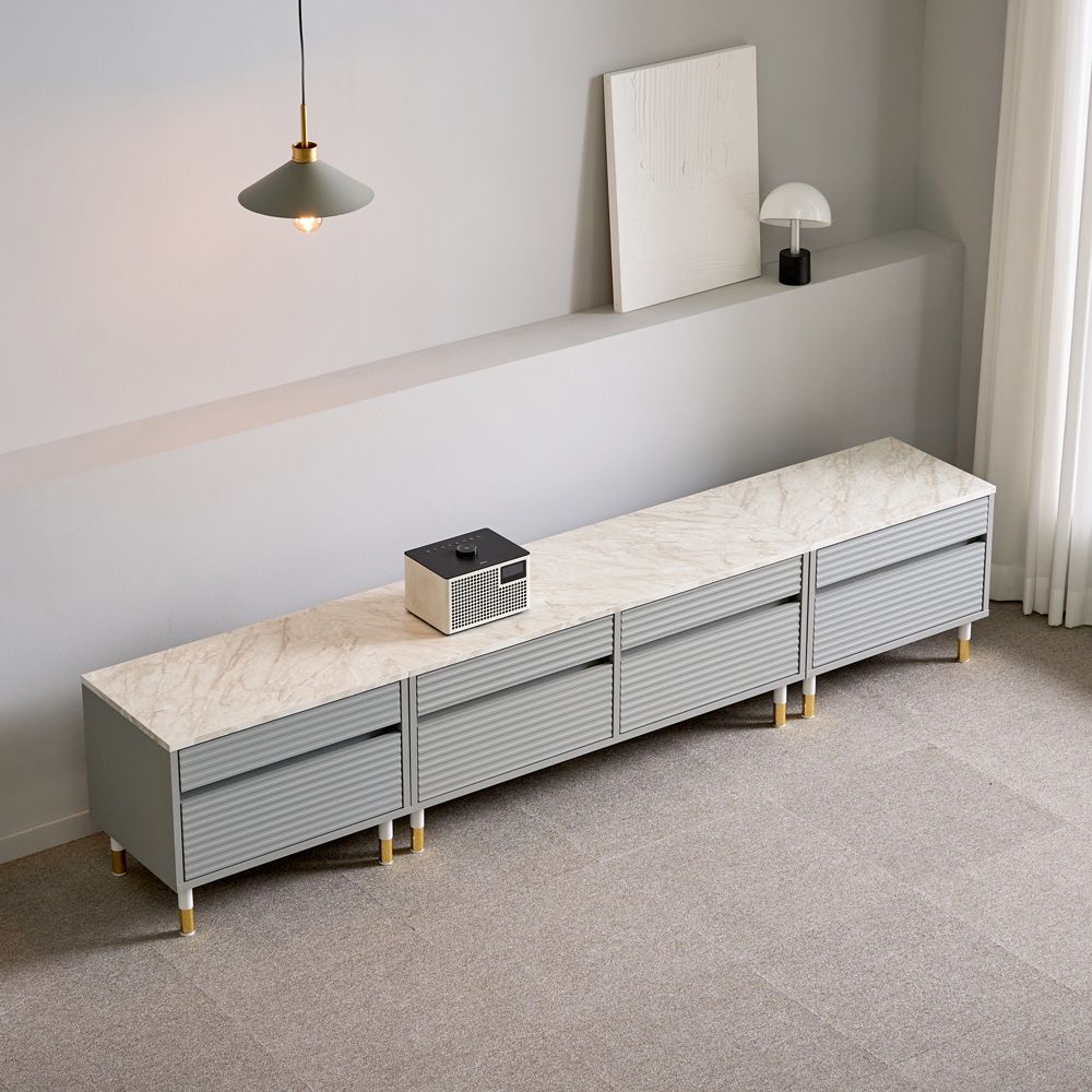 G9214 템바보드 2단 2400 거실장 세트 4colors