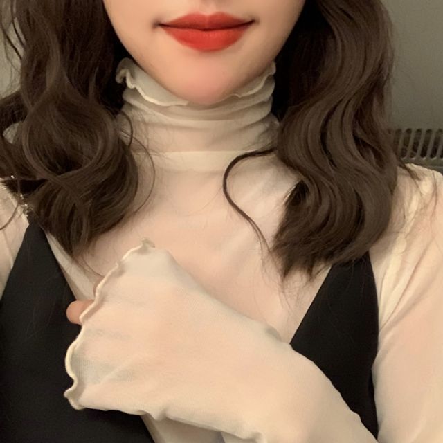 목 블라우스 여성 긴팔 여성티 M 우스 긴팔티