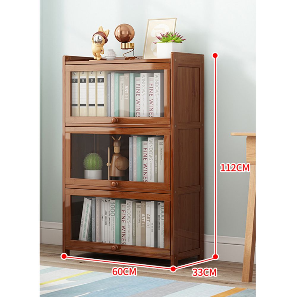아크릴 수납장 60cm 대나무 월넛 4단