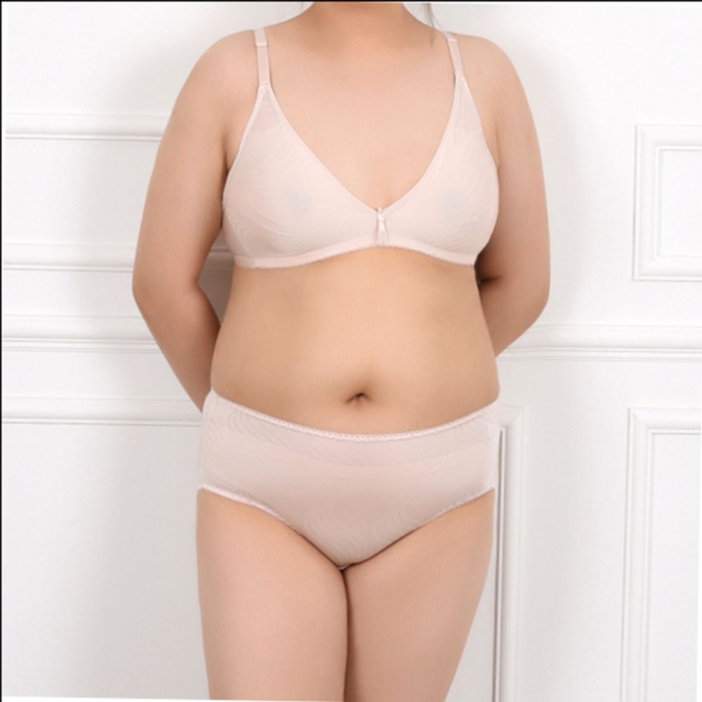 인견 노와이어 B컵 브라세트 브라팬티 빅사이즈 블랙