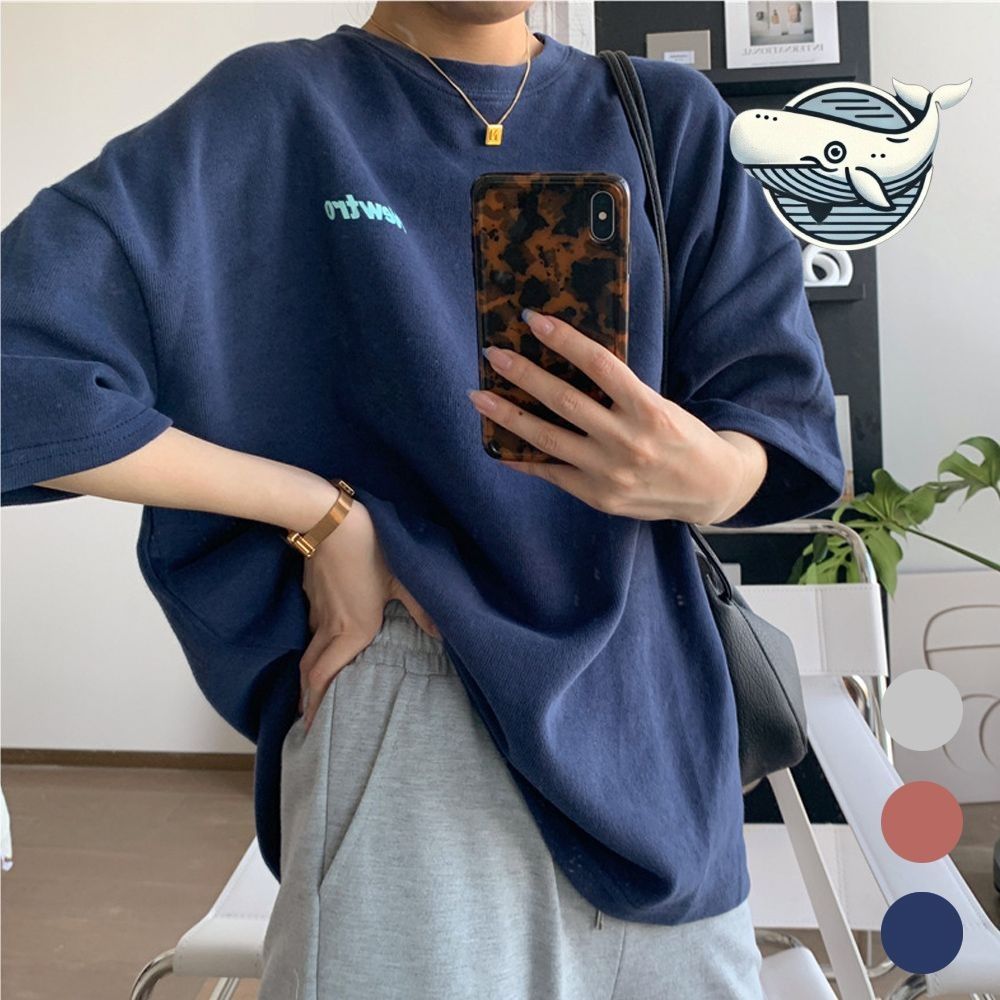 여성 반팔 오버핏 티셔츠 감각적인 스타일