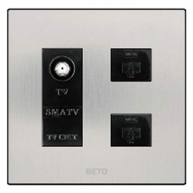 전기 조명 베토 실버 CATV 3방+인터넷 8P 2구 2개용