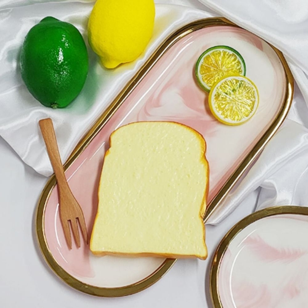 간식접시 메탈 마블접시 핑크 대