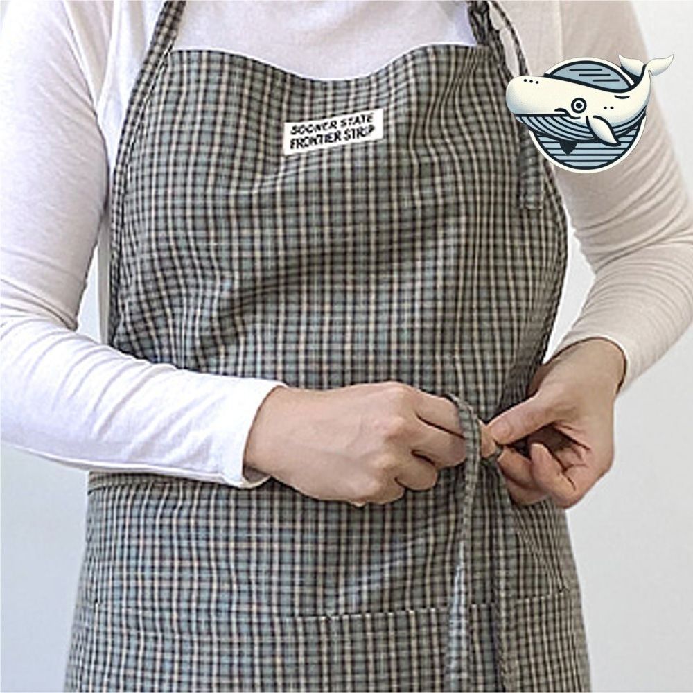 체크무늬 격자 앞치마 다용도 서빙 주방 작업