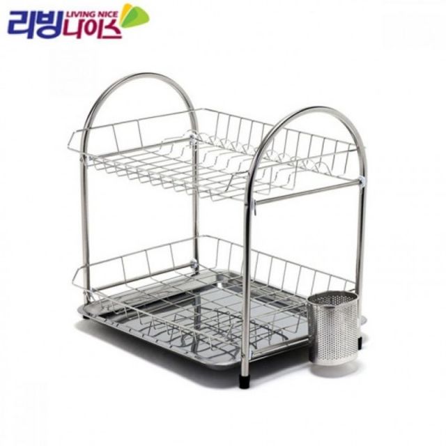 스텐식기건조대 리빙 식기 건조대 2단 스텐 나이스