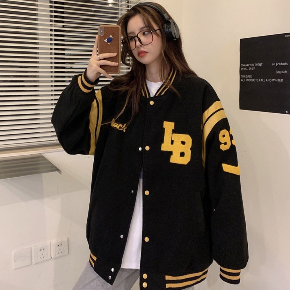 여자 야구 점퍼 루즈핏 배색 봄 가을 여성 아우터