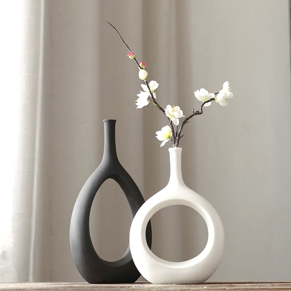 화이트 꽃병 도자기 오드리 25cm 17x