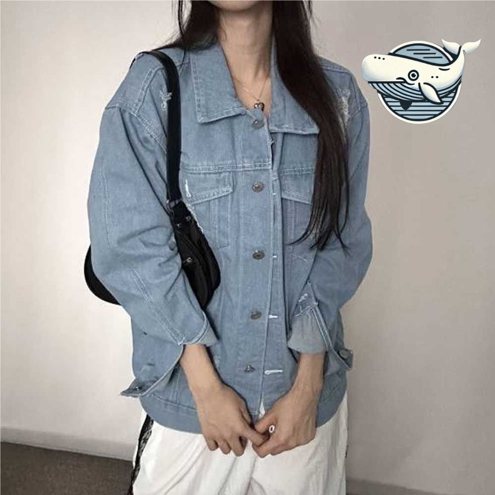 여성 루즈핏 청자켓 캐주얼 스타일 빈티지 데님