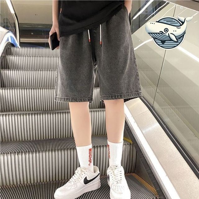 편안한 남성 와이드핏 데님 반바지 여름 필수