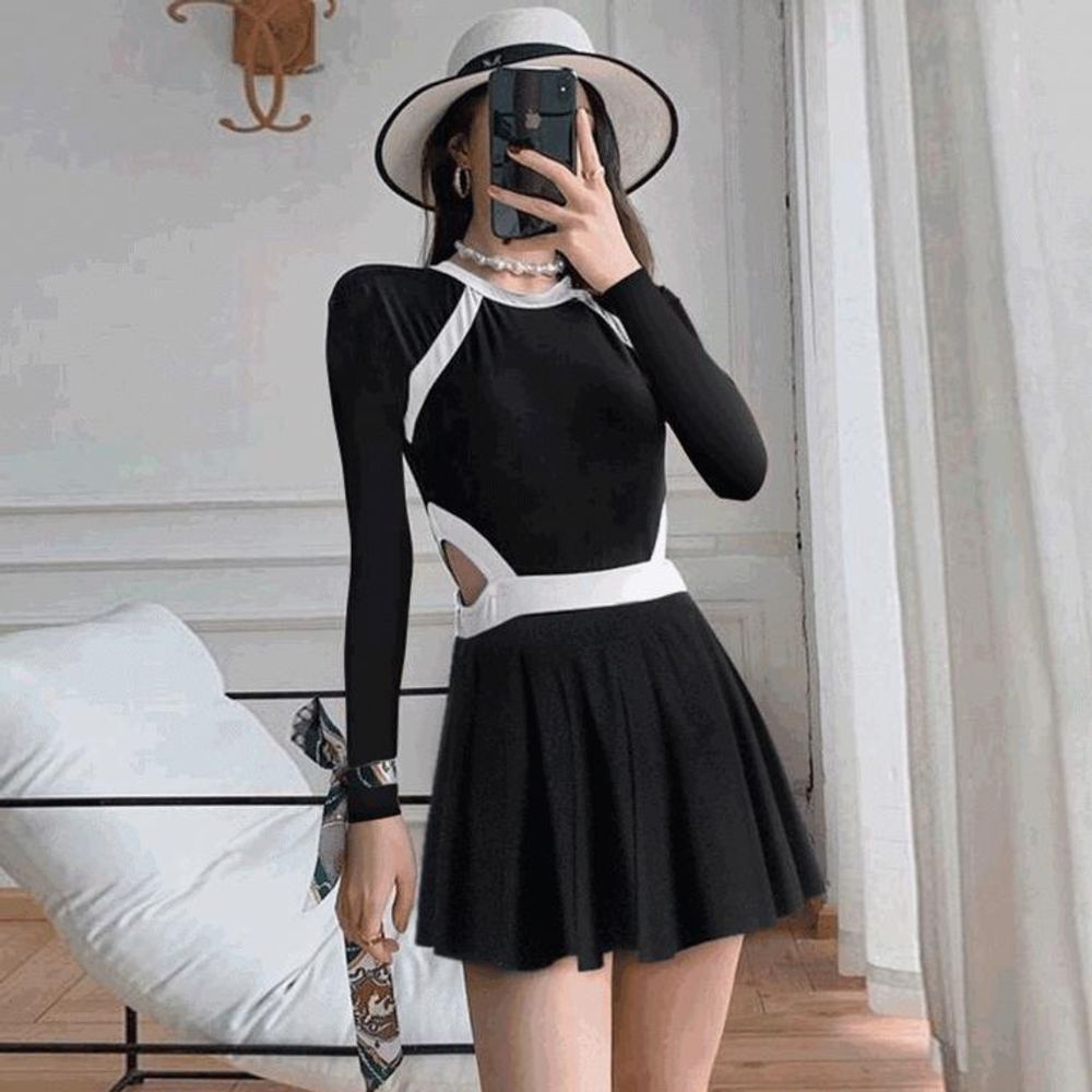 2pcs 썸머나잇 모노키니 호캉스 휴양지룩 수영 반팔