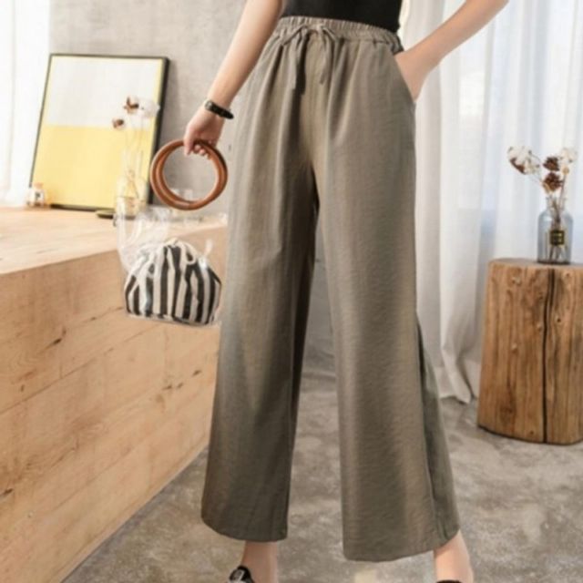 9부 여성 여름 기본 밴딩팬츠 데이 빅사이즈 린넨바지