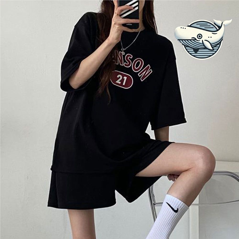 여성 스포츠 반팔 캐주얼 오버핏 편안한 여름룩