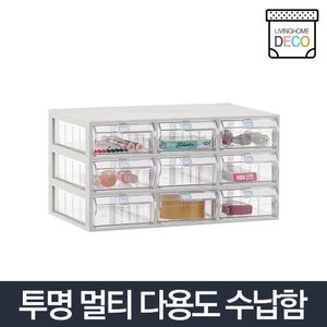 아이티알,NG B타입 수납함 3x3/투명 플라스틱 소품정리 틈새선반