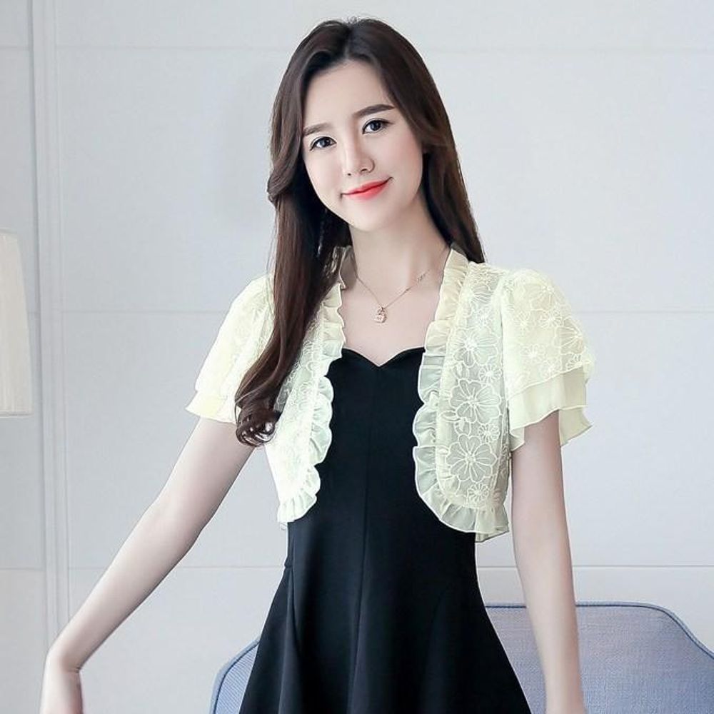 프릴 홀리 목도리 나시 로미 작은 원피스 레이스 볼레