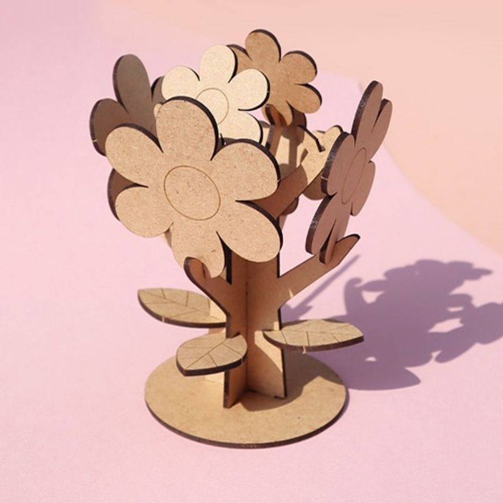 우드공예 MDF DIY 스텐딩 우드 입체나무(꽃잎) 50개