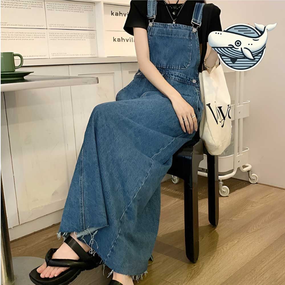 스타일리시한 청멜빵 롱스커트 하체 커버웨어