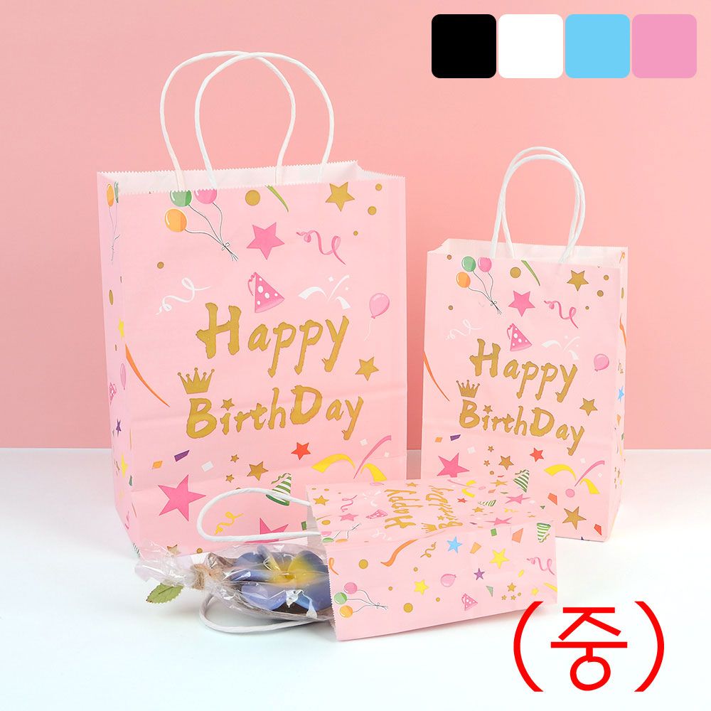 생일축하 종이백X10개(중) 종이 선물백 쇼핑백 선물백