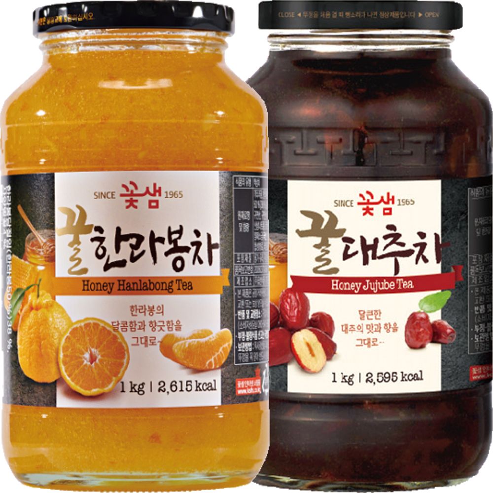 꽃샘 꿀한라봉차S 1kg + 꿀대추차 1kg