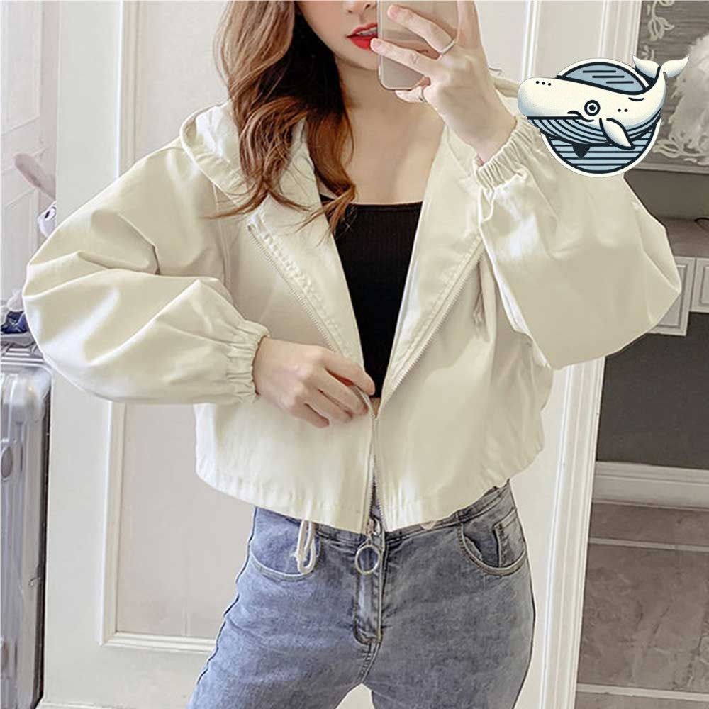 편안한 크롭 후드 자켓 데일리 아우터