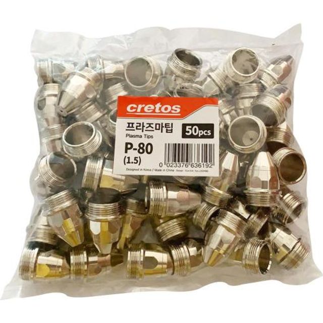 CRETOS 용접부품프라즈마팁 1봉 P-80(1.3)(50EA)