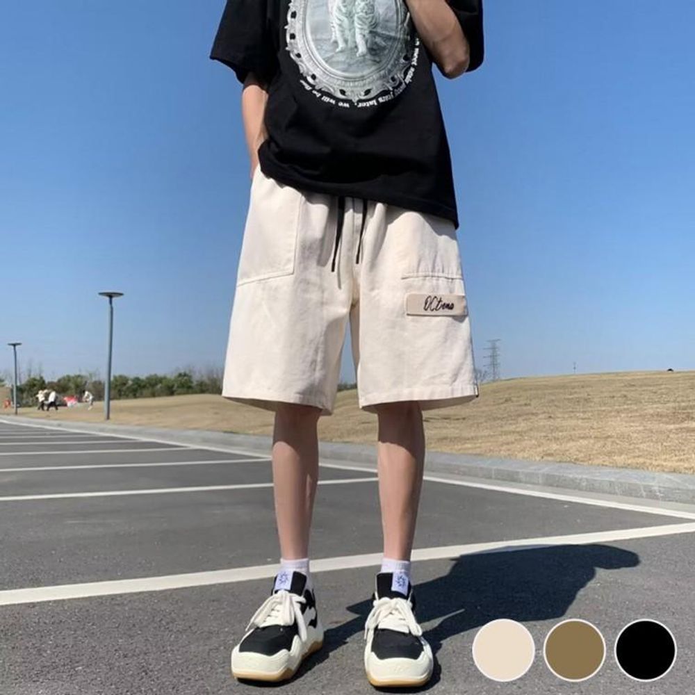 와이드핏 남자숏 팬츠 면 포켓 남자 면반 편한 밴딩