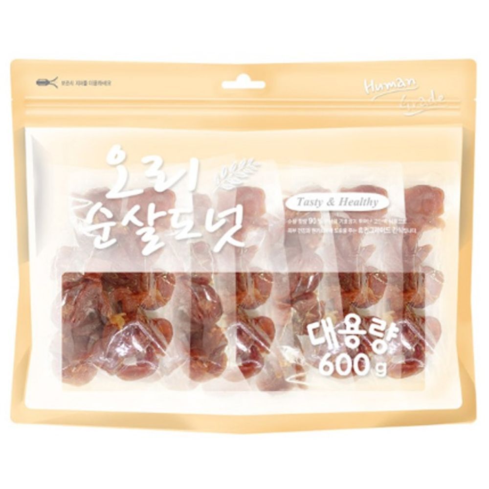 강아지 오리순살 간식 일상 도넛 600g 1P 말랑 육포