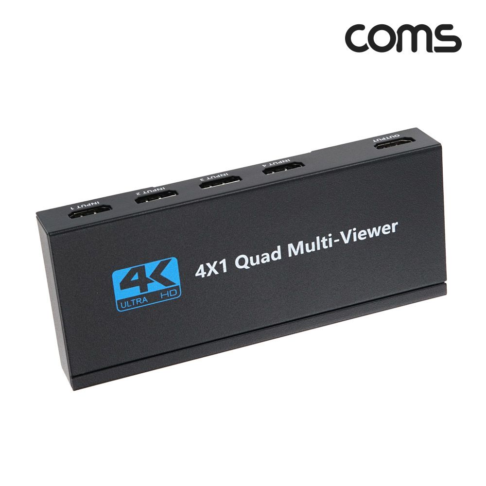 COMS HDMI 멀티 화면 분할기 4대1 쿼드뷰어 4K 30Hz