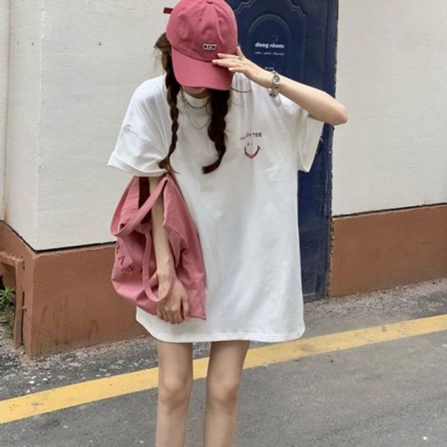 20대 여자 30 기본 대학생 데이 오버핏 스마일 반팔