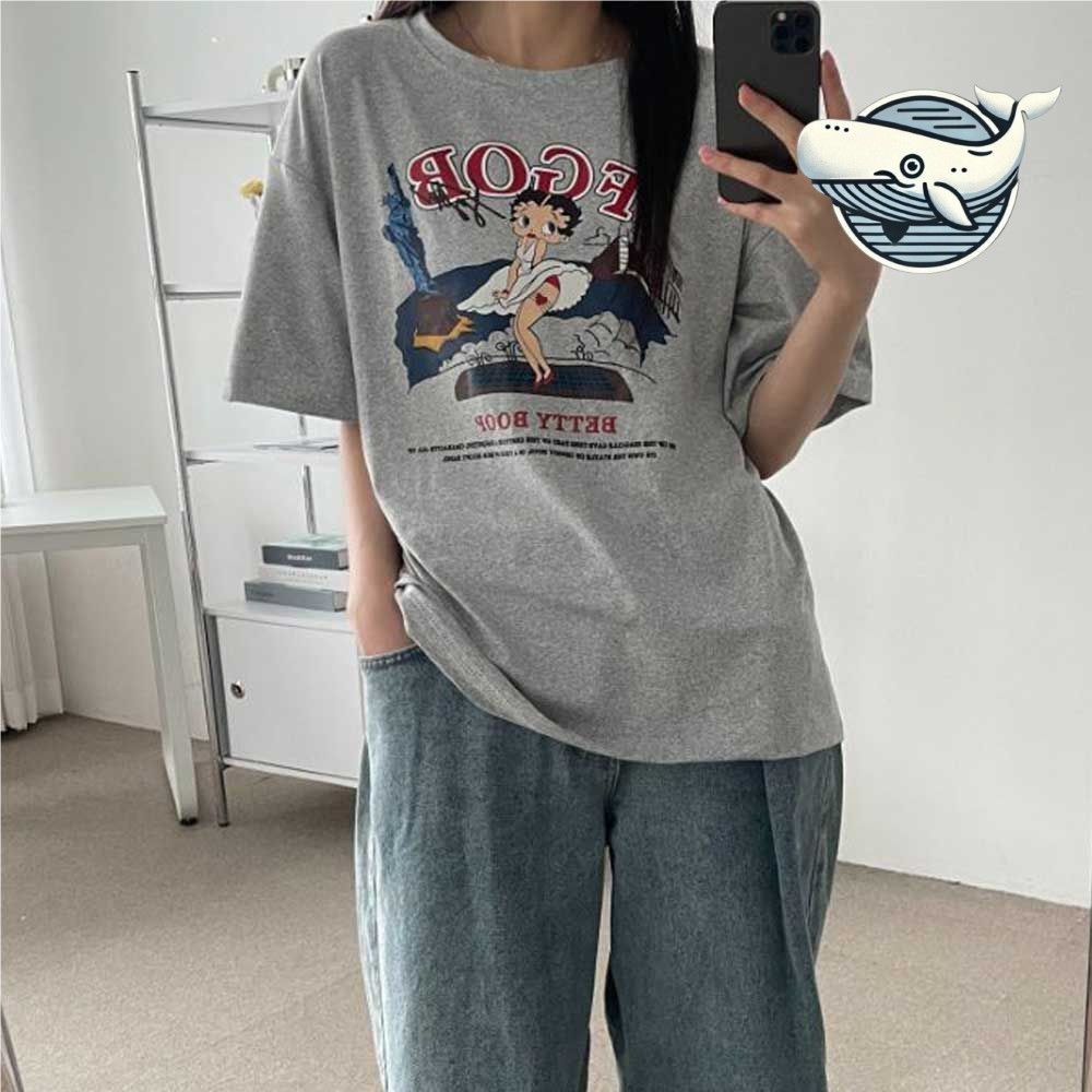 여름반팔 루즈핏 캐릭터 티셔츠 베티붑 빈티지