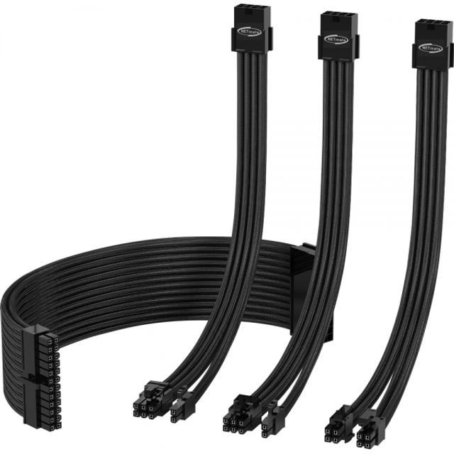 PSU연장 16AWG 슬리빙 케이블 세트 블랙 4종 EZDIY