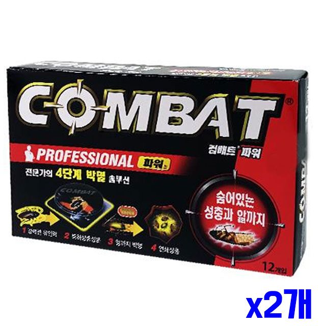 12개입 파워 컴배트 x2개 작은바퀴용 바퀴벌레