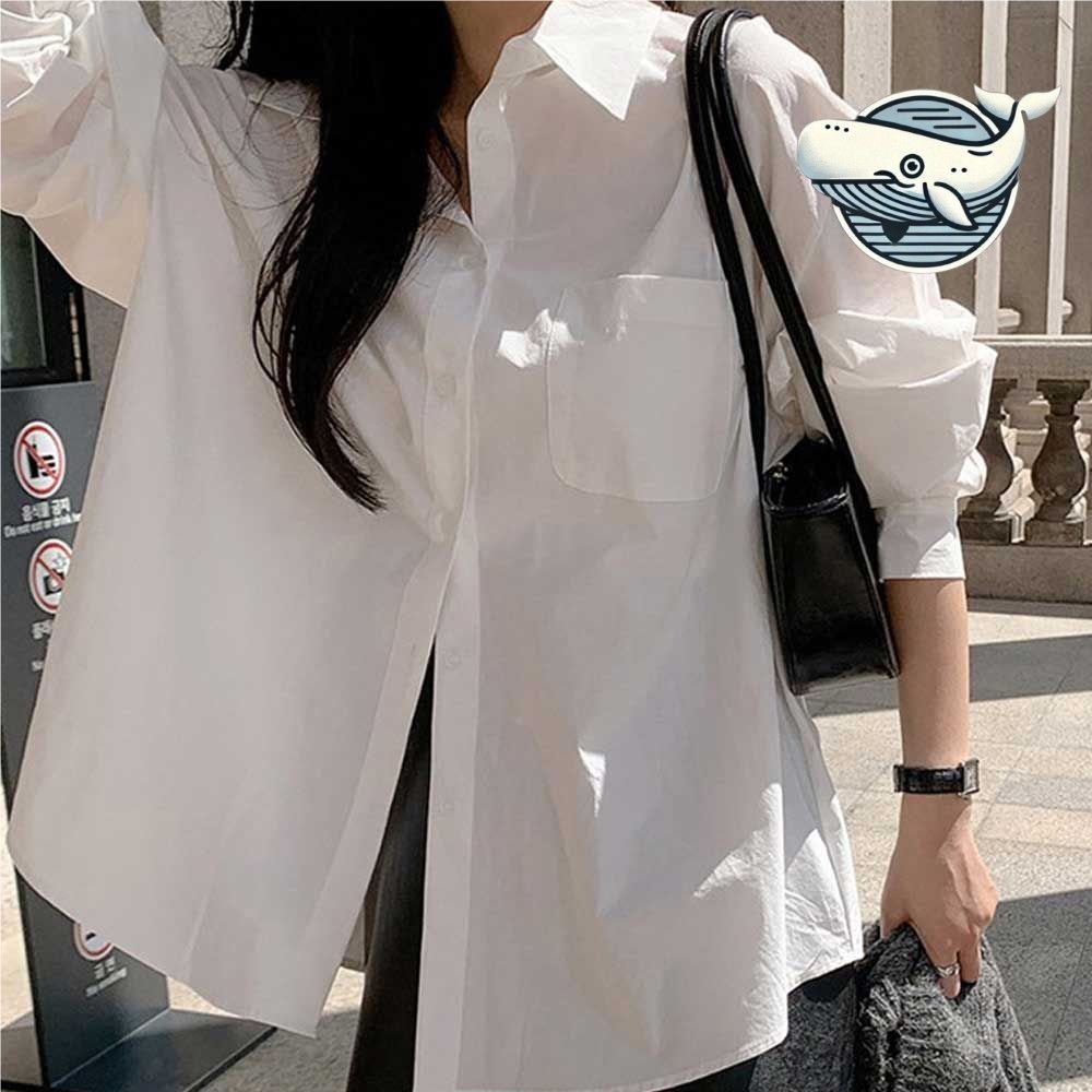 스타일리시 데일리 화이트 루즈핏 셔츠 편안한
