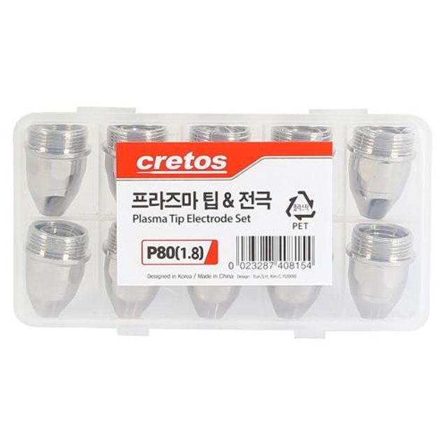 CRETOS 용접부품(CG) 프라즈마팁-전극 P-80(1.8) 10