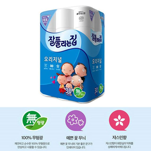 쿨샵 잘풀리는 오리지널 롤 화장지 플라워 30롤