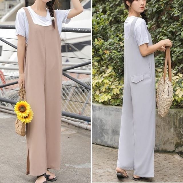 민소매 와이드 나시 기본 점프수트 데이 가을옷 데님