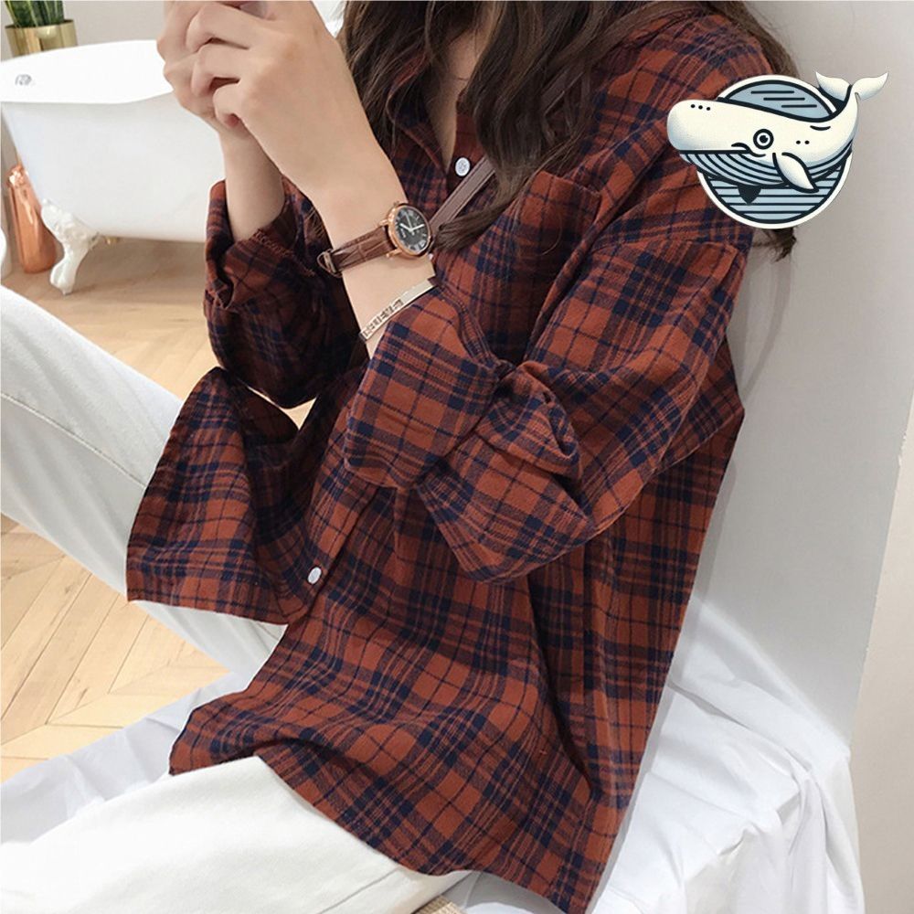 가을 스타일 체크셔츠 여성 출근용 데일리