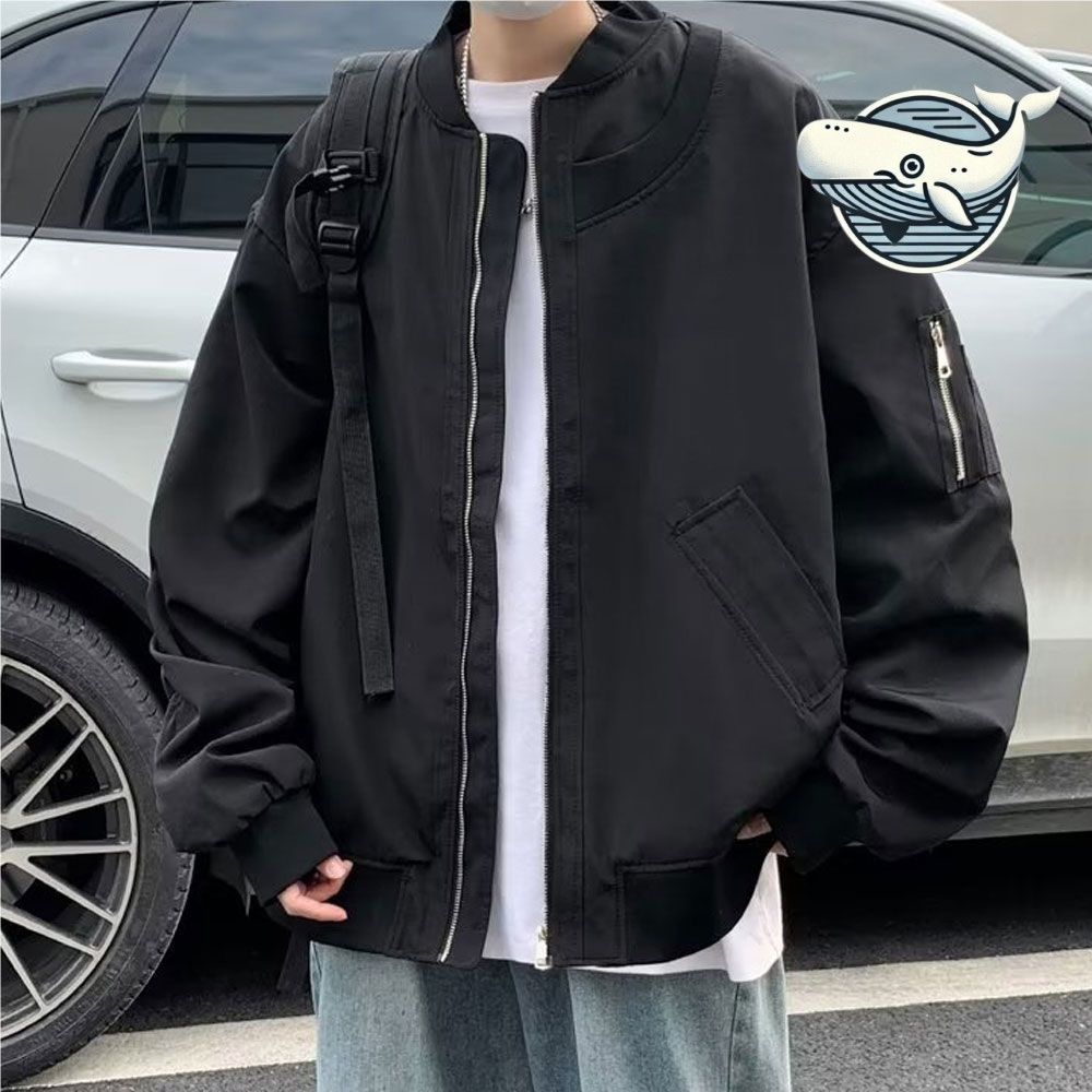스타일리시 남성 오버핏 블루종 간절기 아우터