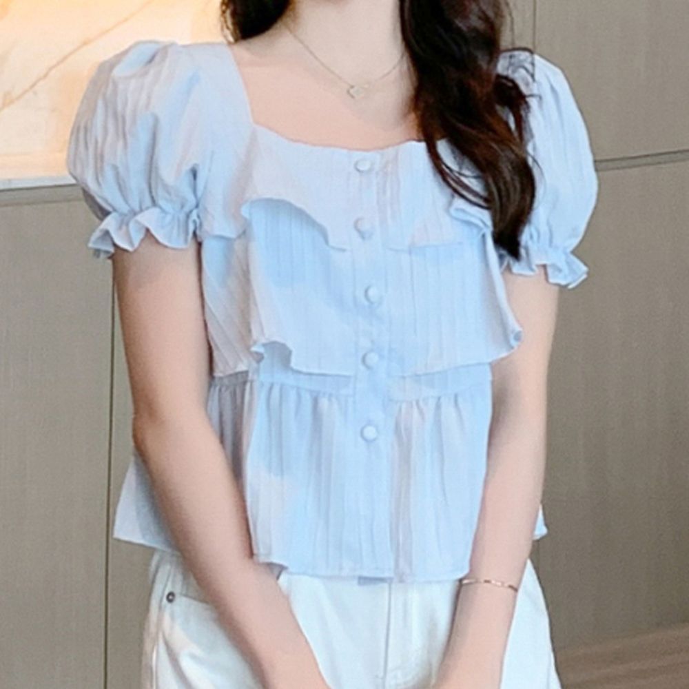 상세 설명 카라 블라우스 여성 셔츠 스러운 패