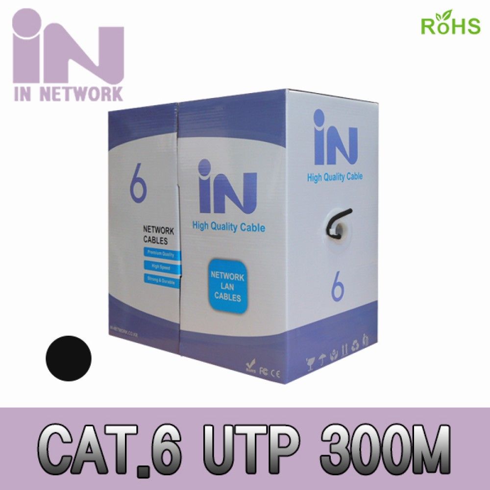 인네트 JSJS6UTP300MBK CAT.6 UTP 300M 검정 JSL161